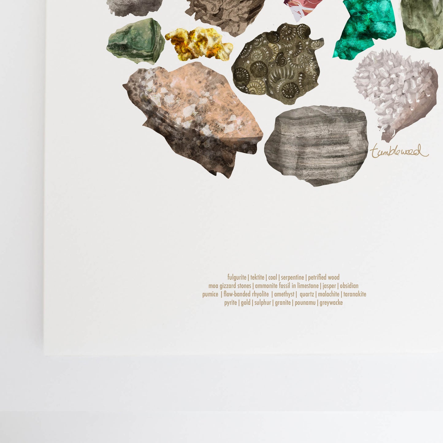 Rocks and Minerals Colour Art Print