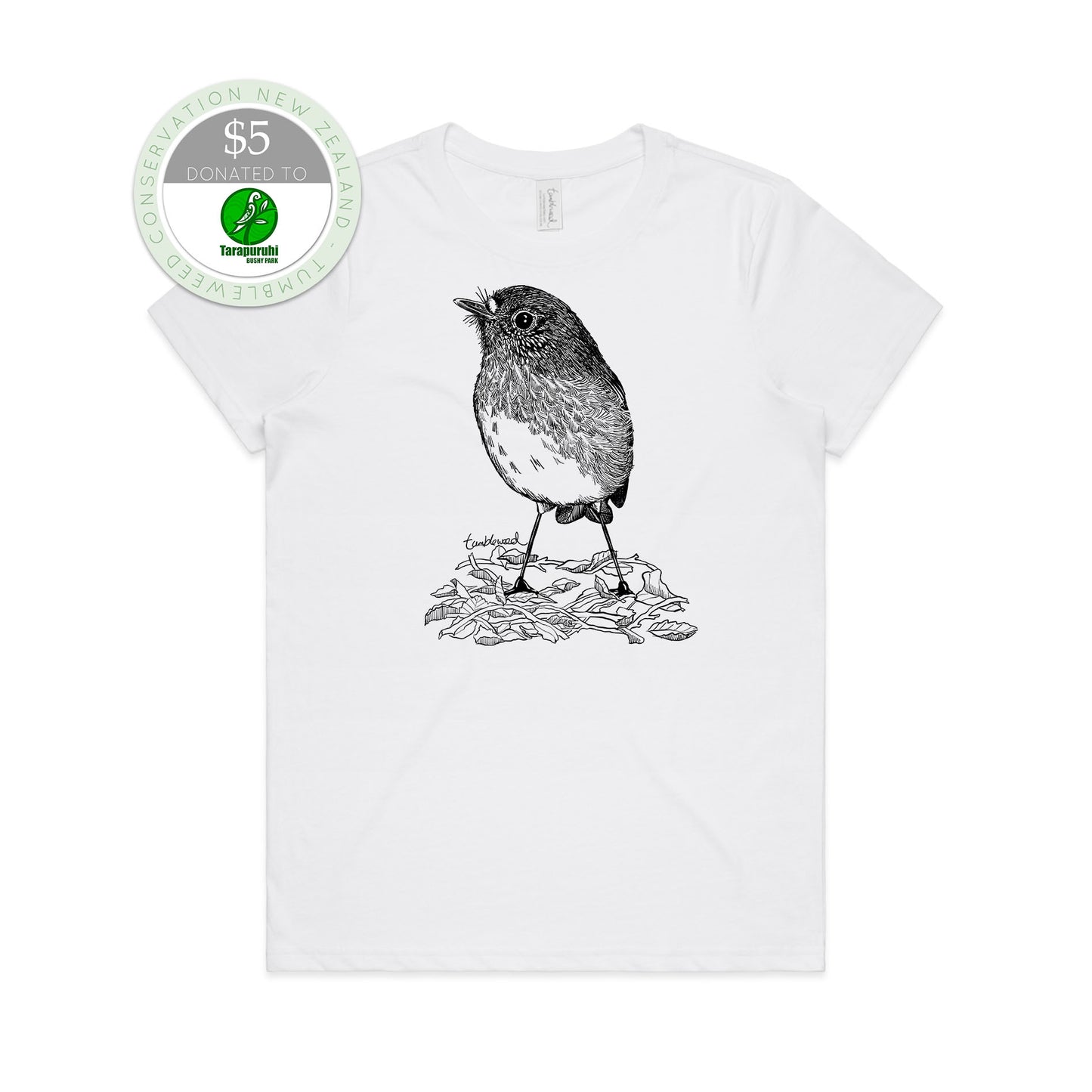 North Island Robin/toutouwai T-shirt