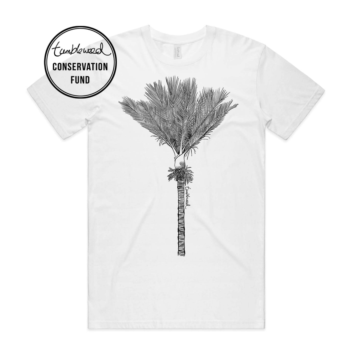 Grey marle, female t-shirt featuring a screen printed Nīkau design.