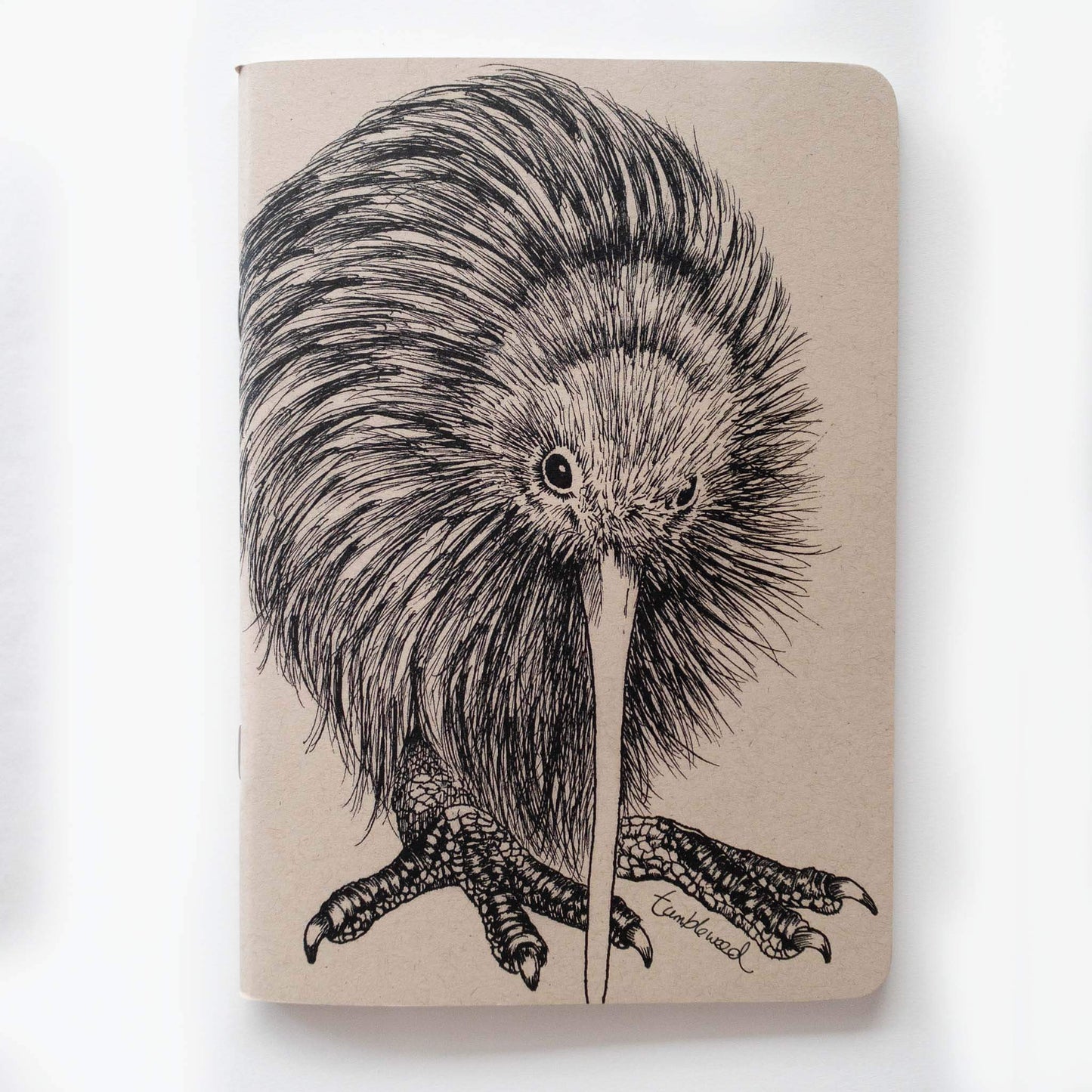 Kraft cover, kiwi notebook with rounded corners