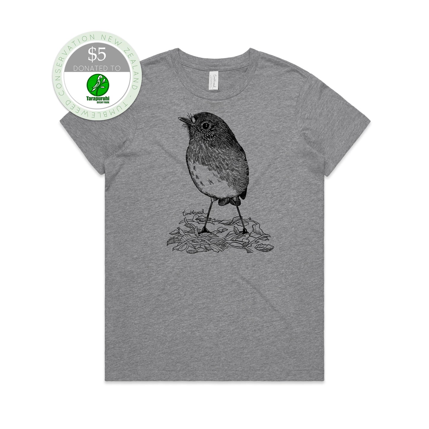 North Island Robin/toutouwai T-shirt