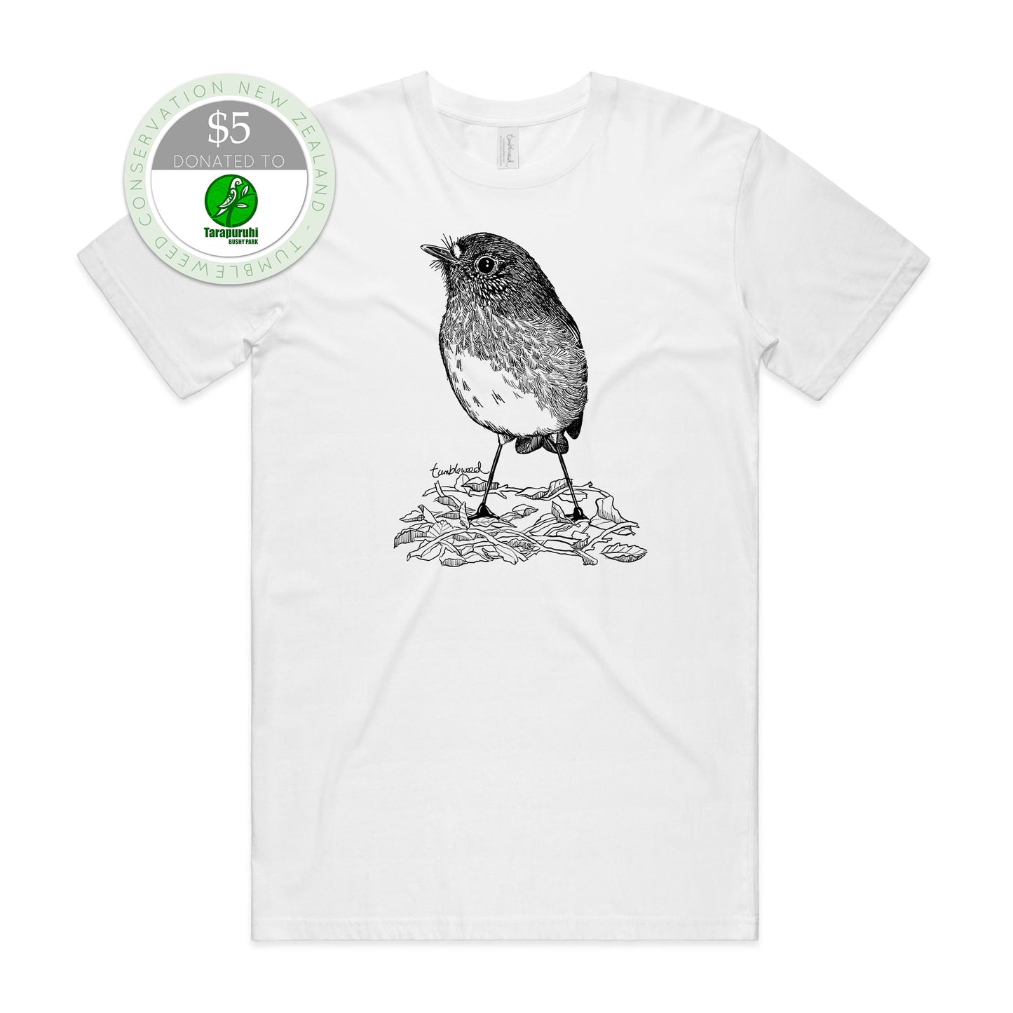 North Island Robin/toutouwai T-shirt